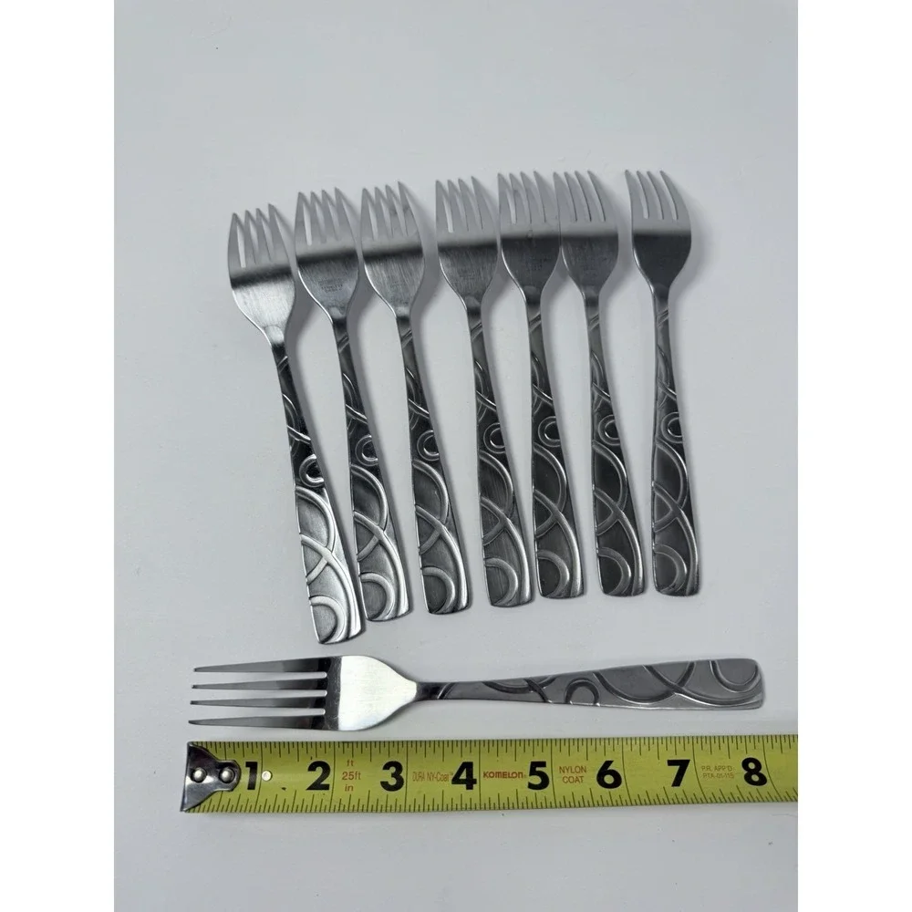 Cambridge Conquest Stainless Steel Flatware Dinner Forks Lot Of 8